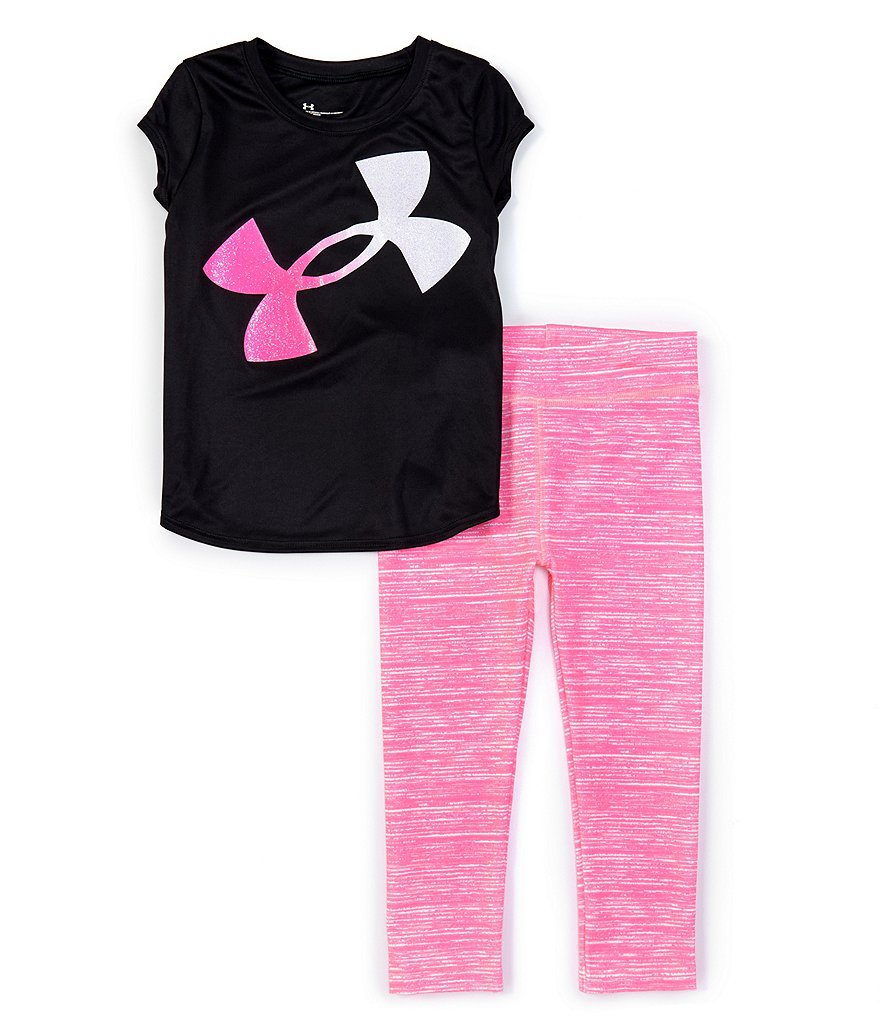 Under Armour Little Girls 2T-6X Short-Sleeve UA Banner Logo Tee & Twist Leggings Set
