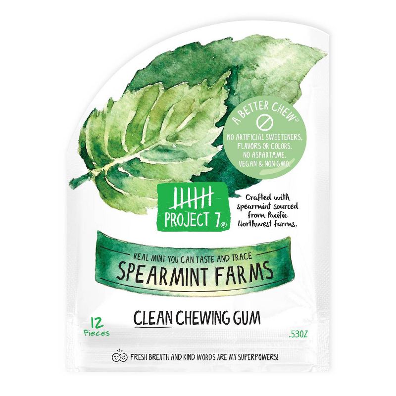 Project 7 Spearmint Farms Natural Gum - 0.53oz