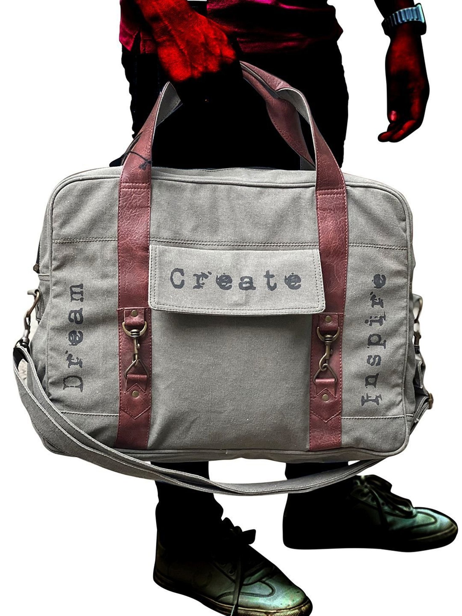 Priority Black Synthetic Large Messenger Bag