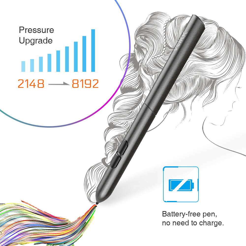 VEIKK A30 V2 10x6 inch Digital Graphics Drawing Tablet Pen Tablet with Battery-Free Passive Pen and Smart TouchPad & 4 Touch Keys(8192 Levels Pressure)