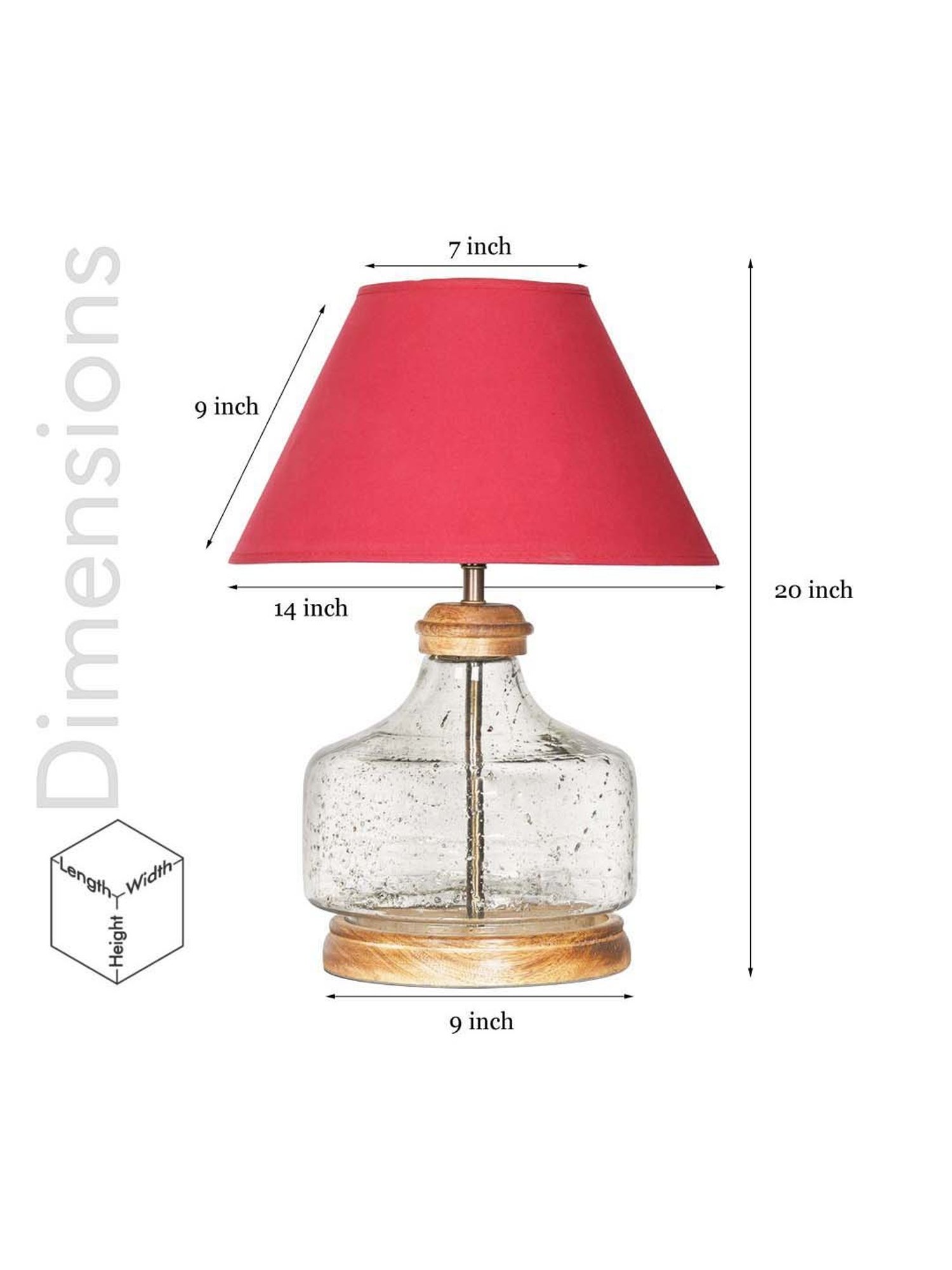 Kapoor Lamp Shades Clear & Brown Glass Tuscan Table Lamp With Cotton Shade