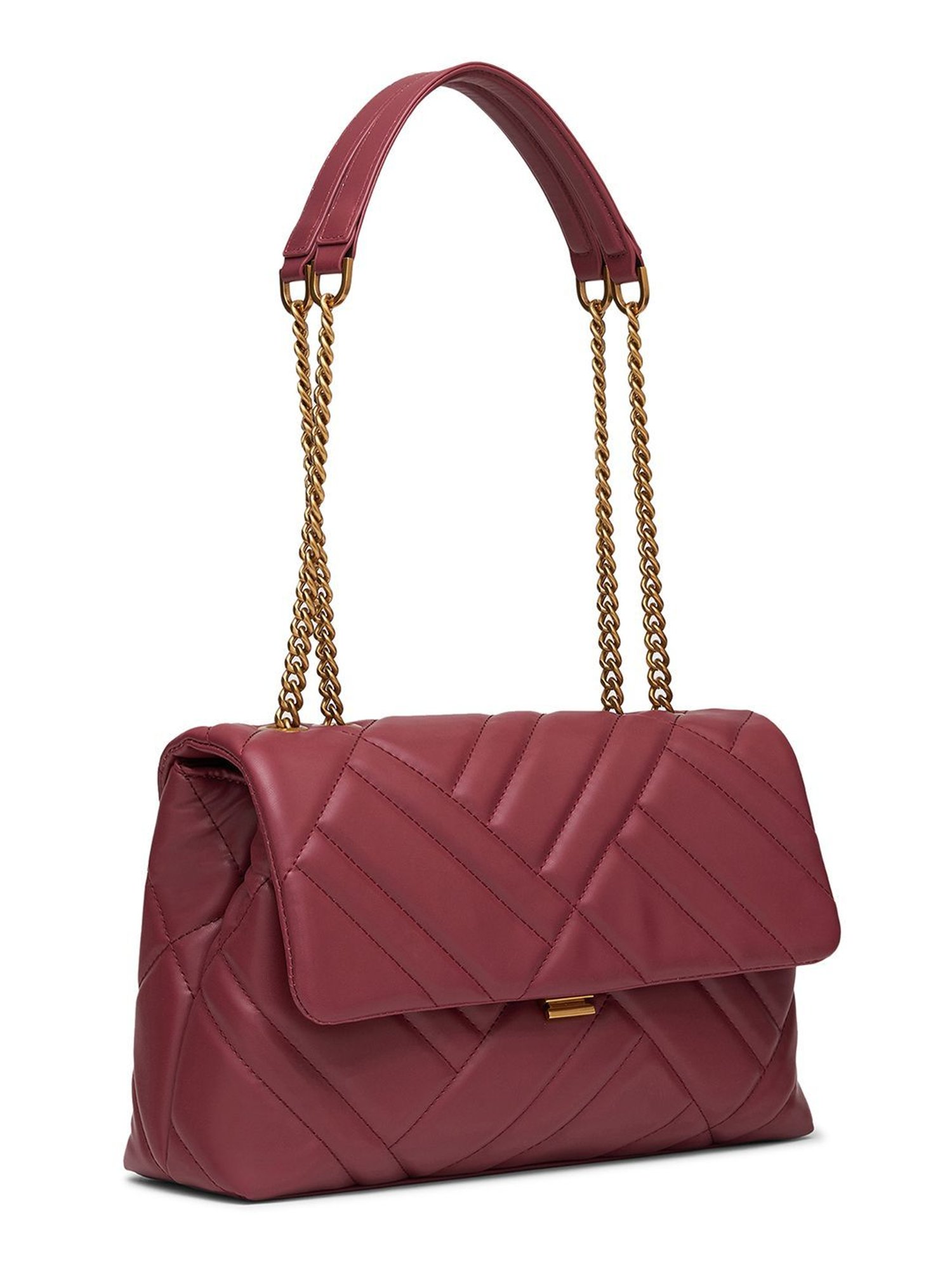 Miraggio Alicia Wine Medium Quilted Shoulder Bag