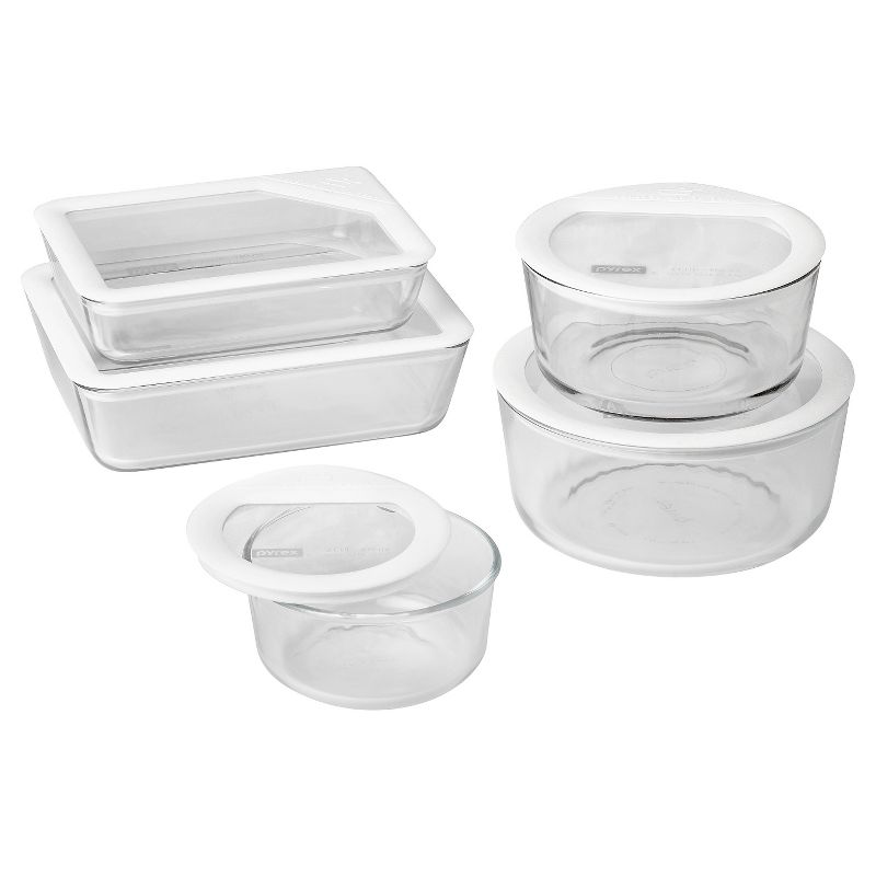 Pyrex 10pc Ultimate Glass Lid Set White