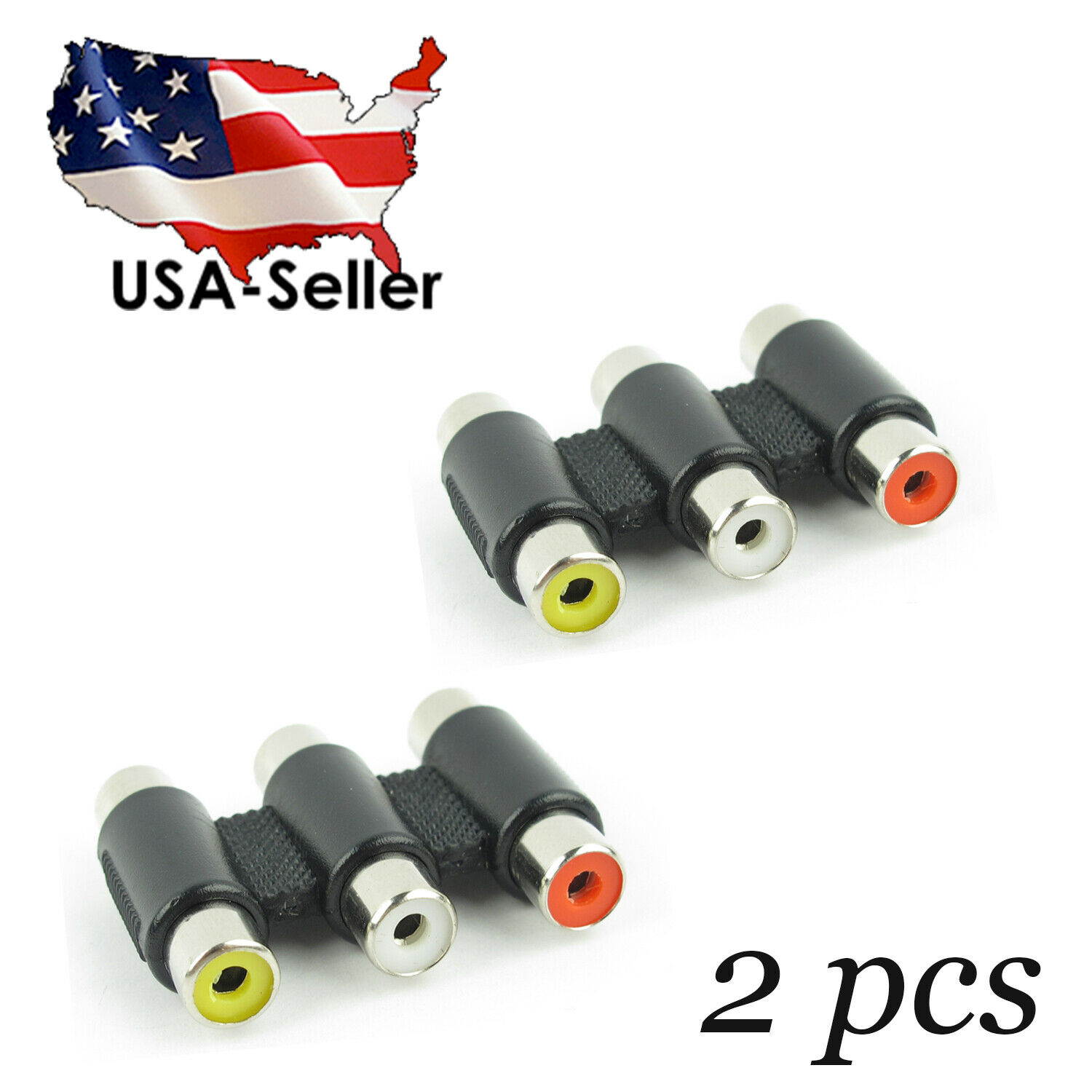 2x 3 RCA AV Audio Video Female to Female Jack Coupler Adapter 3RCA Connector