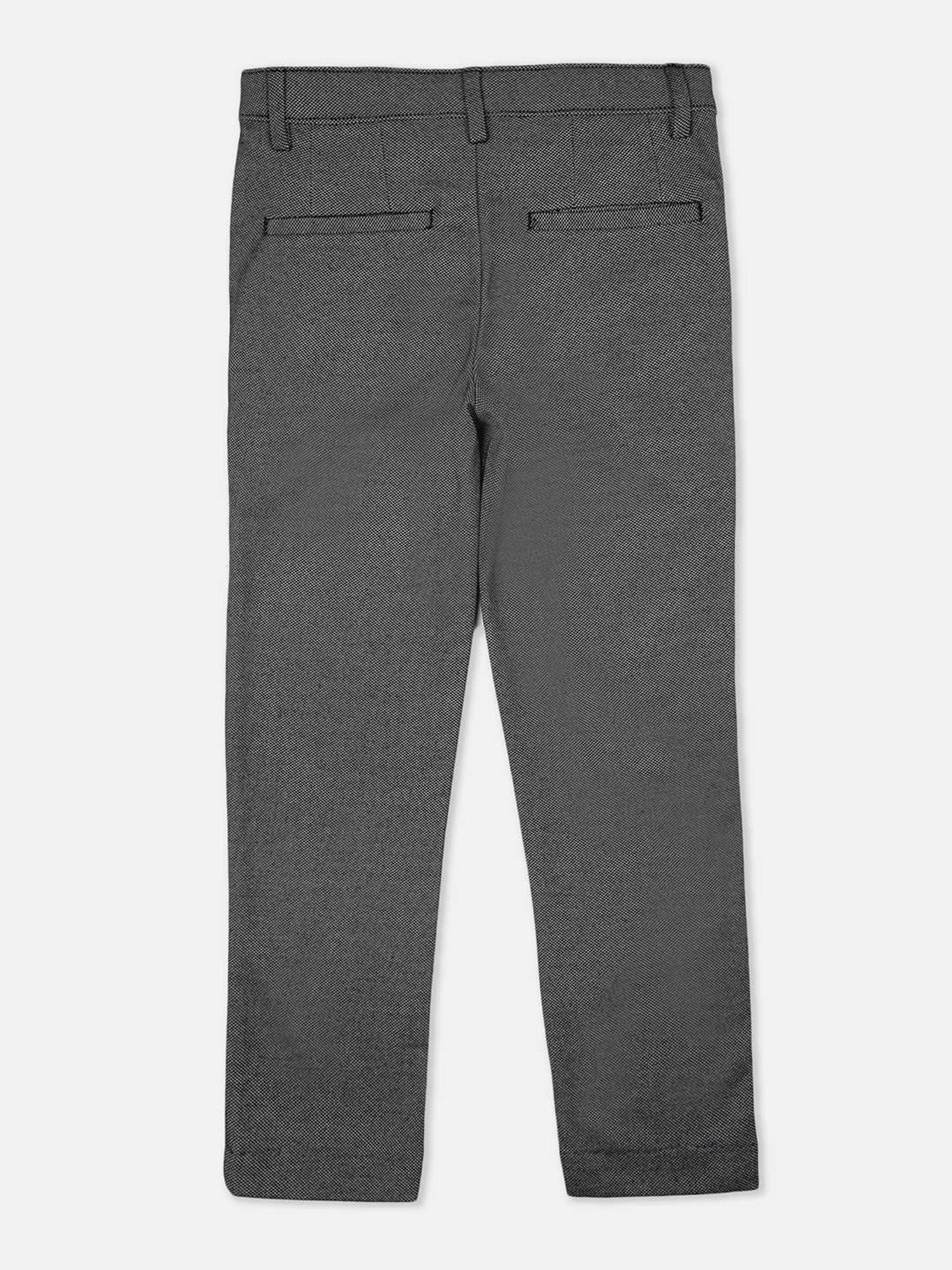 United Colors of Benetton Boys Grey Textured Pattern Trousers