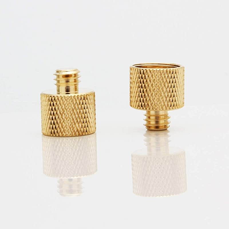 58quot27 Internal Thread to 38quot 16 External Thread Adapter for Microphone Stand Tripod Screw Adapter Converter Stand Screw2 PiecesBrass