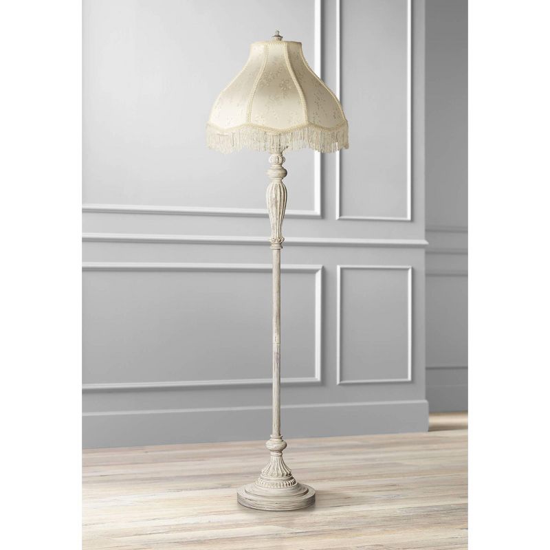 Brentwood Cream Large Scallop Dome Lamp Shade 6" Top x 17" Bottom x 11" High x 12" Slant (Spider) Replacement with Harp and Finial