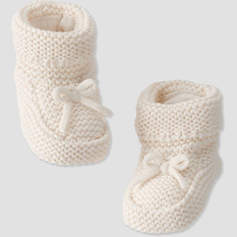 Baby Knit Sweater Bootie - little planet by carter's Cream 0-3M