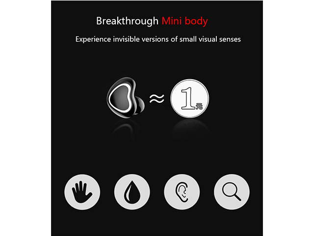 AutofeelSunriseoffice Mini Love Heart Bluetooth Earphone Headset Wireless Headphone With Mic 3D Bass Stereo Sport Earbuds For Phone iPhone Xiaomi Samsung