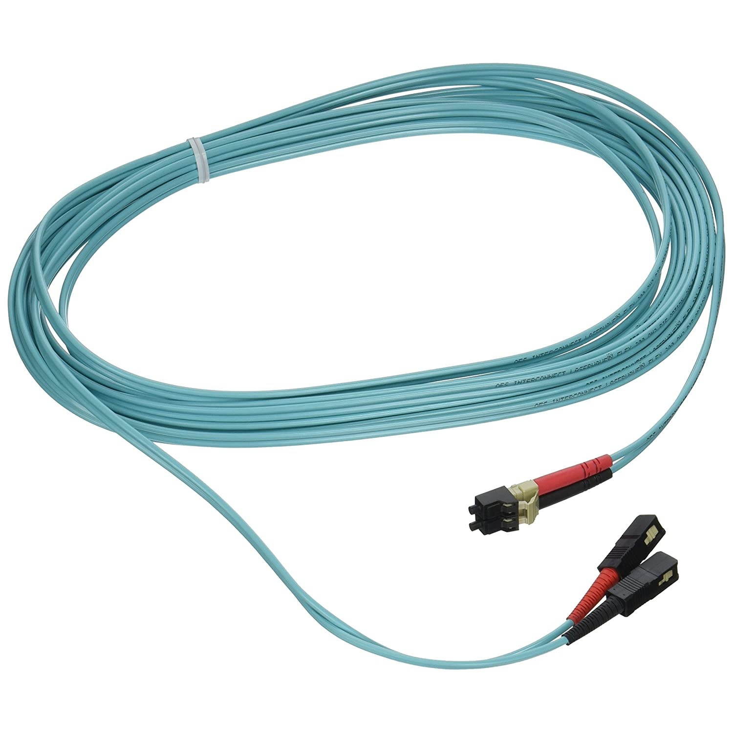 C2G 21605 OM3 Fiber Optic Cable - LC-LC 10Gb 50/125 Duplex Multimode PVC Fiber Cable, TAA Compliant, Aqua (19.7 Feet, 6 Meters) (Made in the USA)
