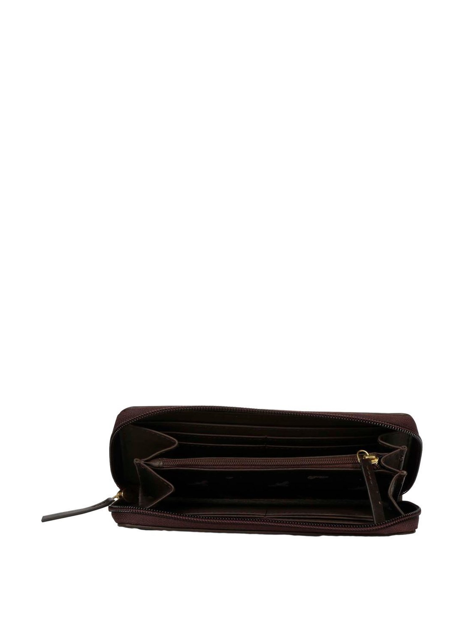 Saint G Brown Solid Zip Around Wallet for women