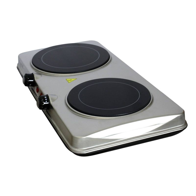 Megachef Portable Dual Vitro-Ceramic Infrared Cooktop - Silver