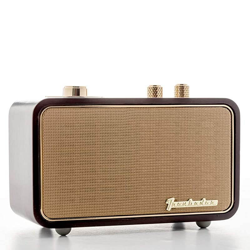 Bluetooth Speaker TRENBADERCOM Vintage Radio for Home Indoor Wooden Vintage Style Rechargeable Portable Speaker Customizable Christmas Souvenir for Father Elder Old People 2500mAh Mic