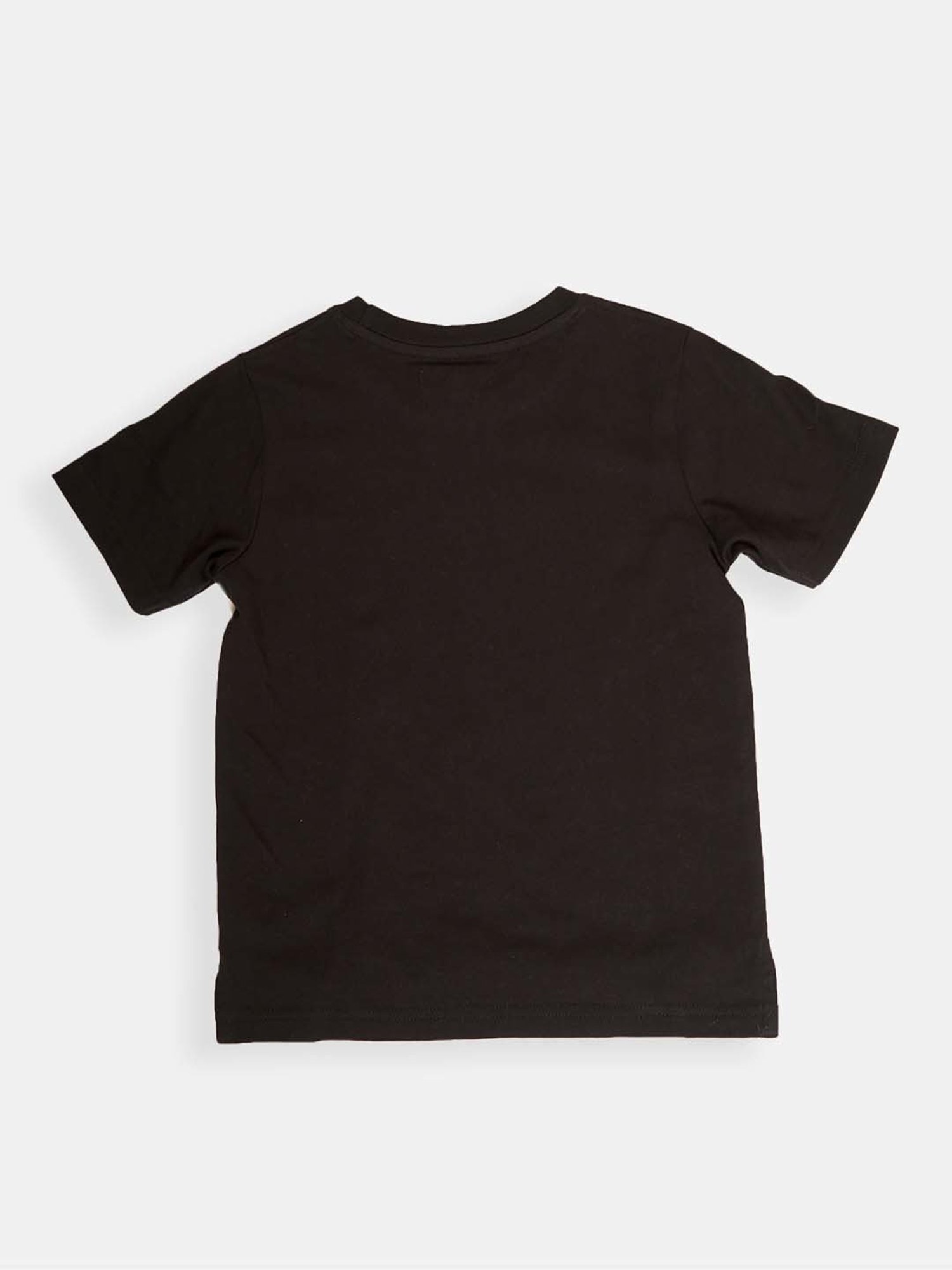 Angel & Rocket Kids Black Cotton Printed T-Shirt