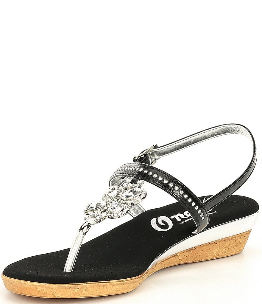 Onex Taylor Leather Embellished Thong Sandals