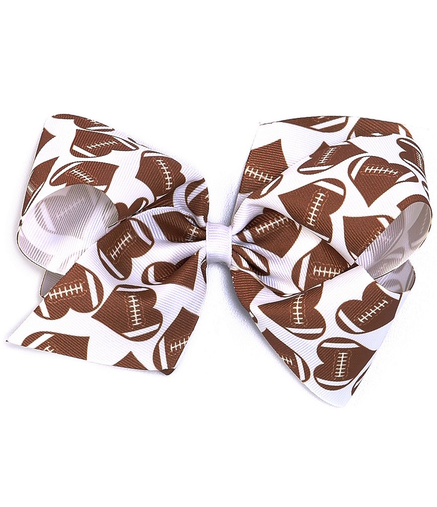 Copper Key Patterned Sparkle and Grosgrain Overlay King Bow