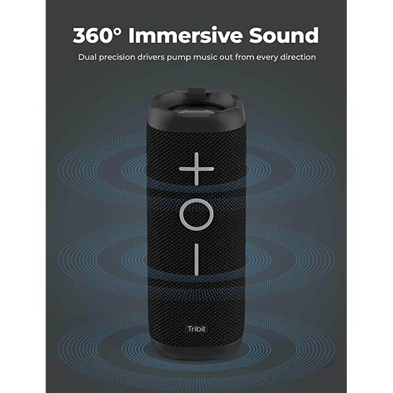 StormBox Bluetooth Speaker 24W Portable Speaker 360&deg; Full Surround Sound Enhanced Bass Wireless Dual Pairing IPX7 Waterproof 20Hour Playtime 66ft Bluetooth Range Outdoor Speaker