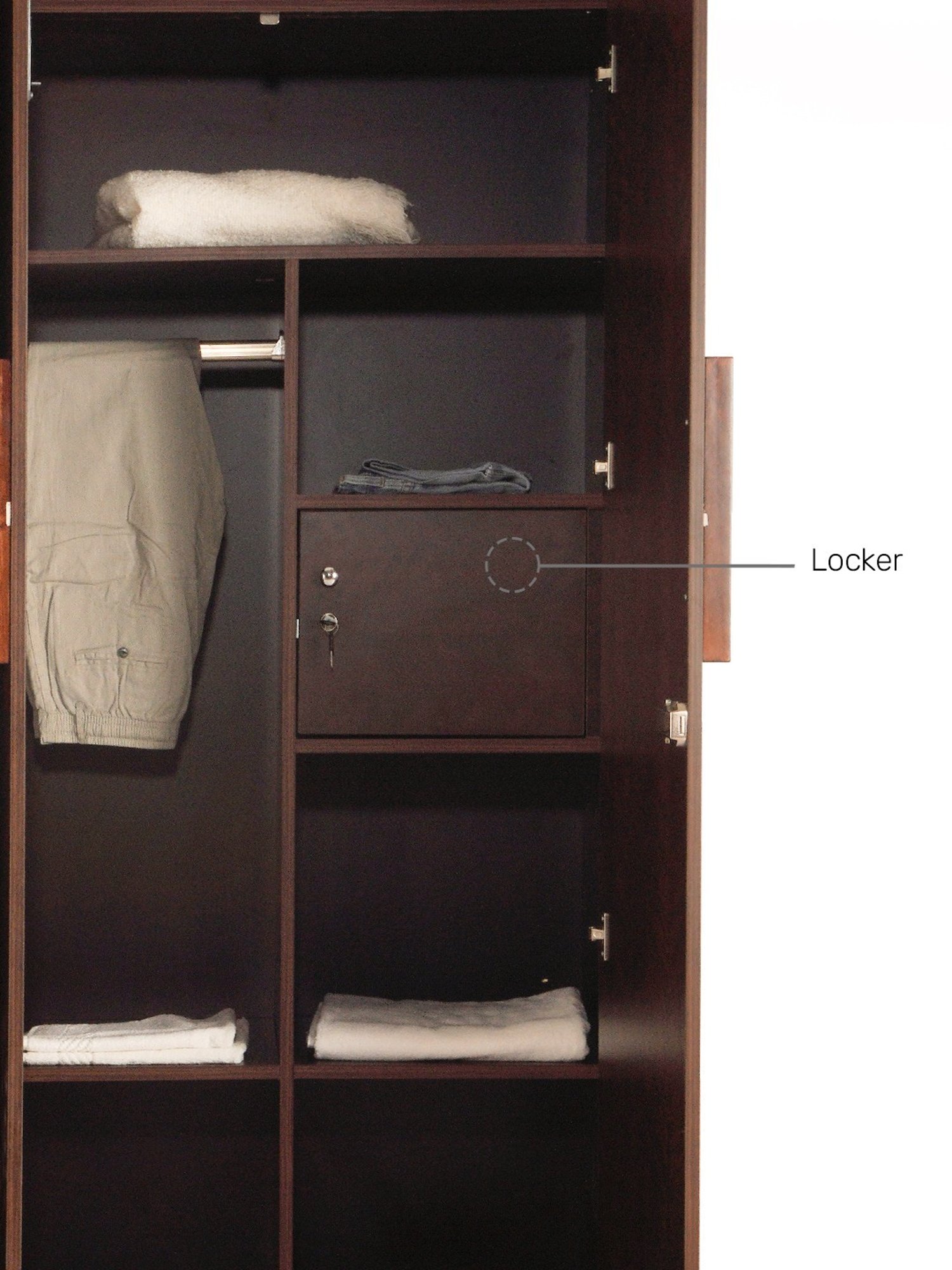 Godrej Interio Ewa Brown Engineered Wood 4 Door Wardrobe
