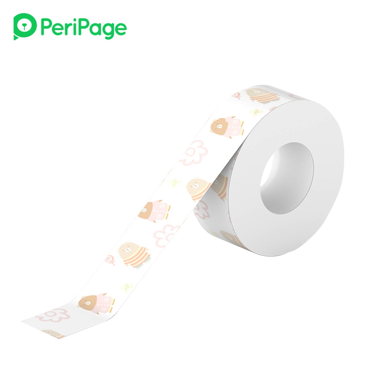 PeriPage 1 Roll Adhesive Label Paper Cute Pattern Sticky Tape Thermal Printing Paper Name Price Barcode Sticker Home Office Organization Waterproof Oil-proof Tear-Resistant for PeriPage L1 Mini Pocket