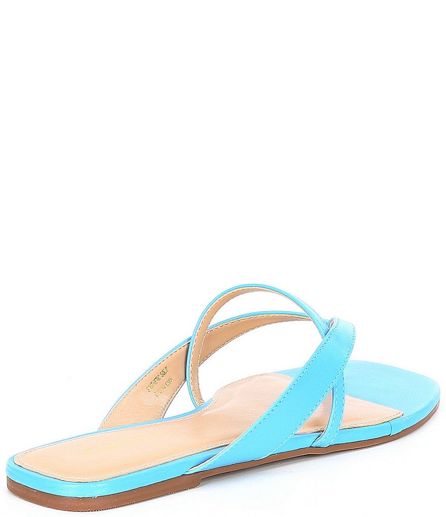 Carvela Grand Leather Square Toe Thong Sandals
