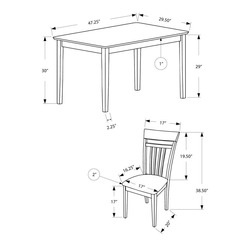 5pc Dining Set Walnut Finish - EveryRoom