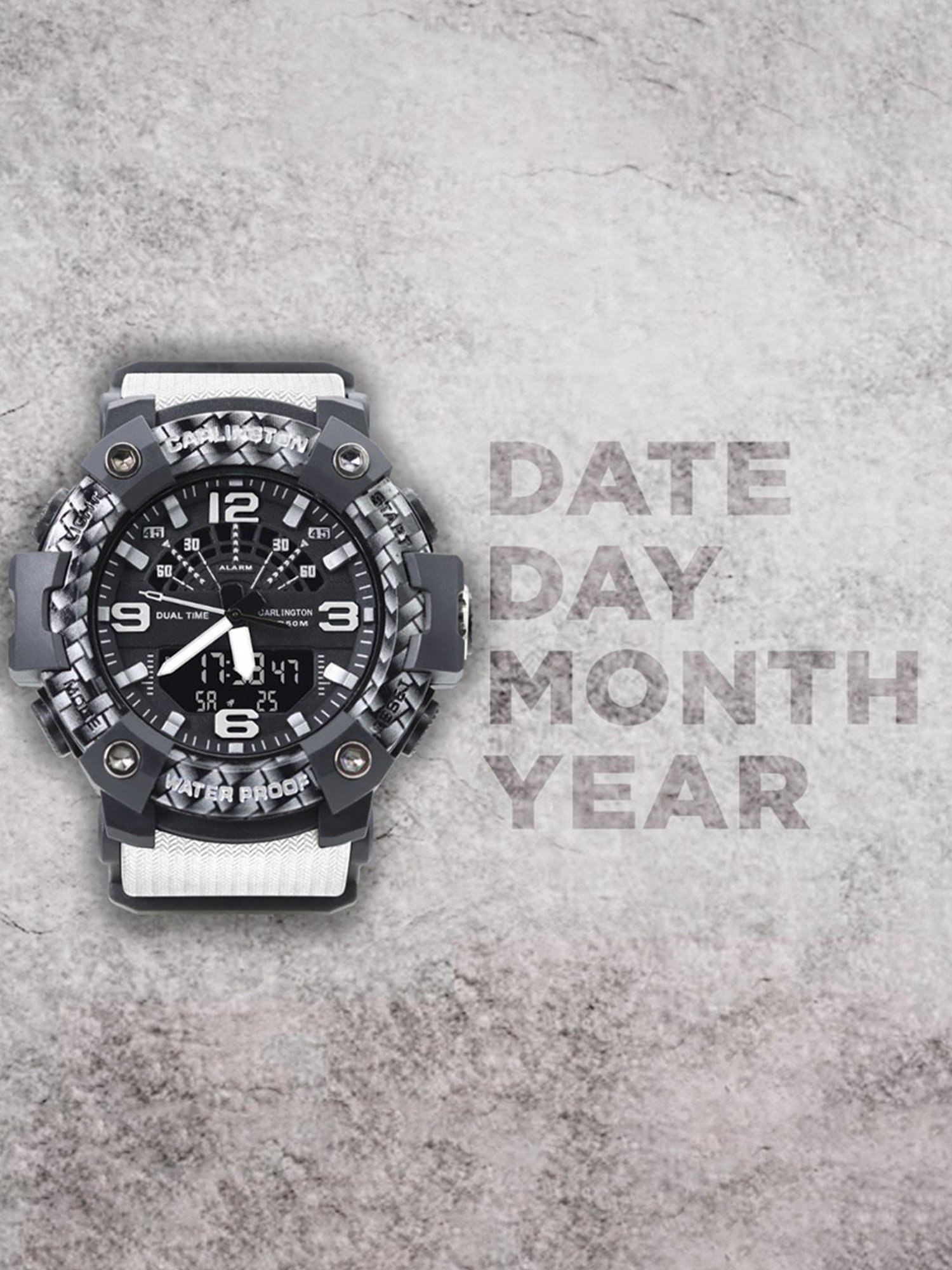 Carlington Endurance 9103 White Chronograph Watch for Men