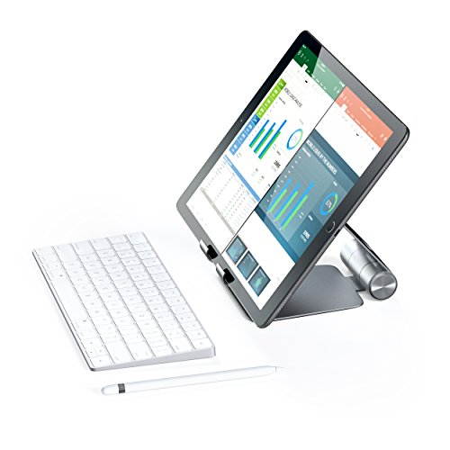 Satechi R1 Aluminum Multi-Angle Foldable Tablet Stand - Compatible with 2020 iPad Pro, iPhone 11 Pro Max/11 Pro, XS Max/XS/XR/X, SE/8 Plus/8, Samsung S20 Plus Ultra/S10 (Silver)