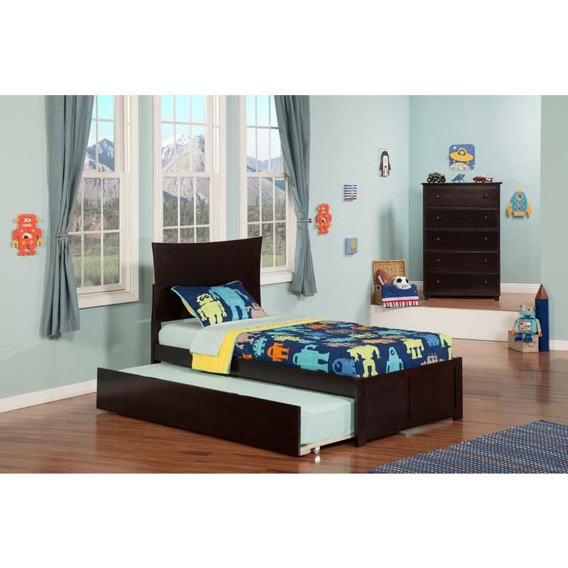 Metro Twin Flat Panel Foot Board w/ Urban Trundle Espresso - Atlantic Furniture