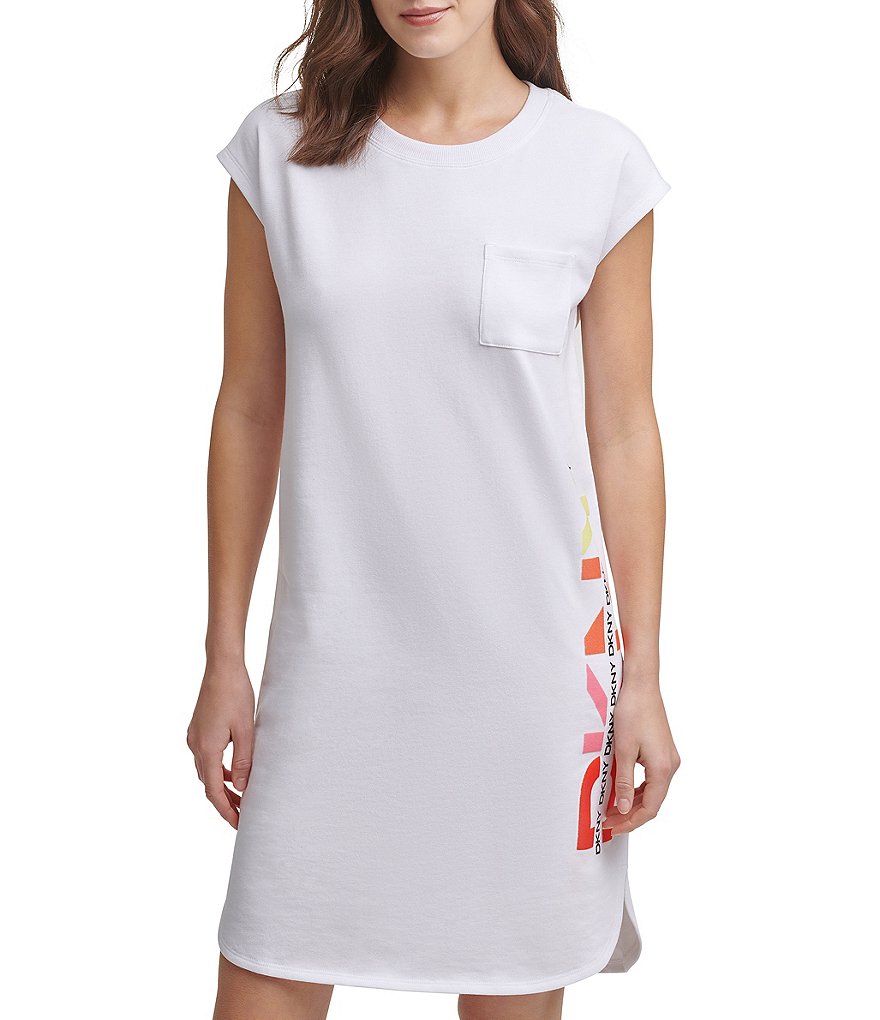 Anne Klein Sport Carlita Jewel Neck Sleeveless Midi Shift Tank Dress