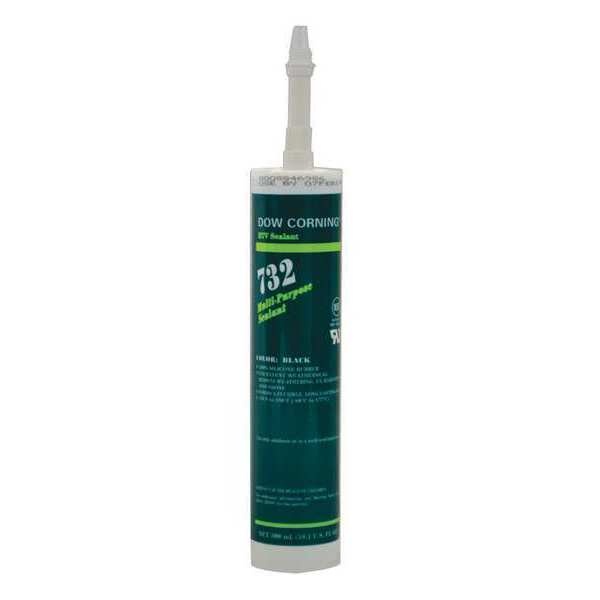 Dow Corning Black Sealant, Silicone, 10.1 oz. 10.1 oz. Black   1892011
