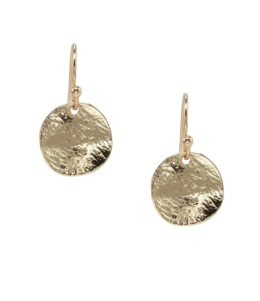 Tailored Small Textured Disc Earrings