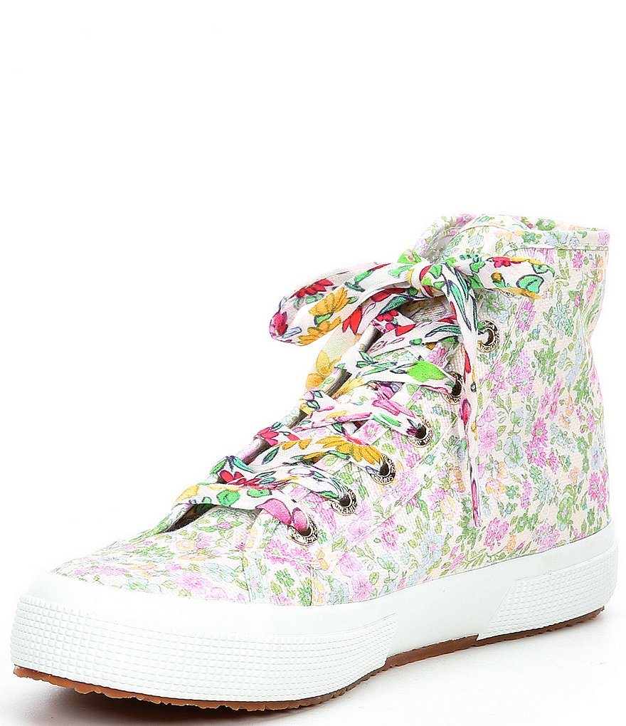 Superga x LoveShackFancy Flowers 2 High Top Floral Print Canvas Sneakers