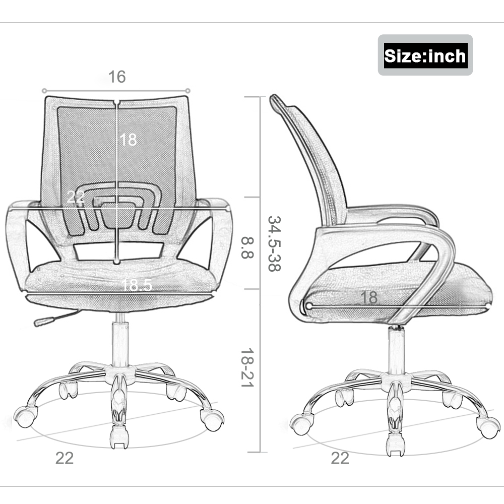 Office Chair Desk Chair Computer Chair Ergonomic Executive Swivel Rolling Chair with Lumbar Support,2 Pack