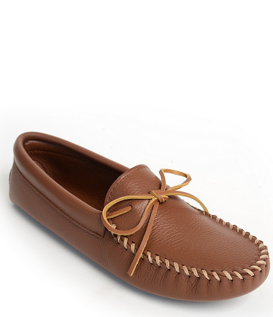 Minnetonka Men's Double Deerskin Leather Softsole Slipper