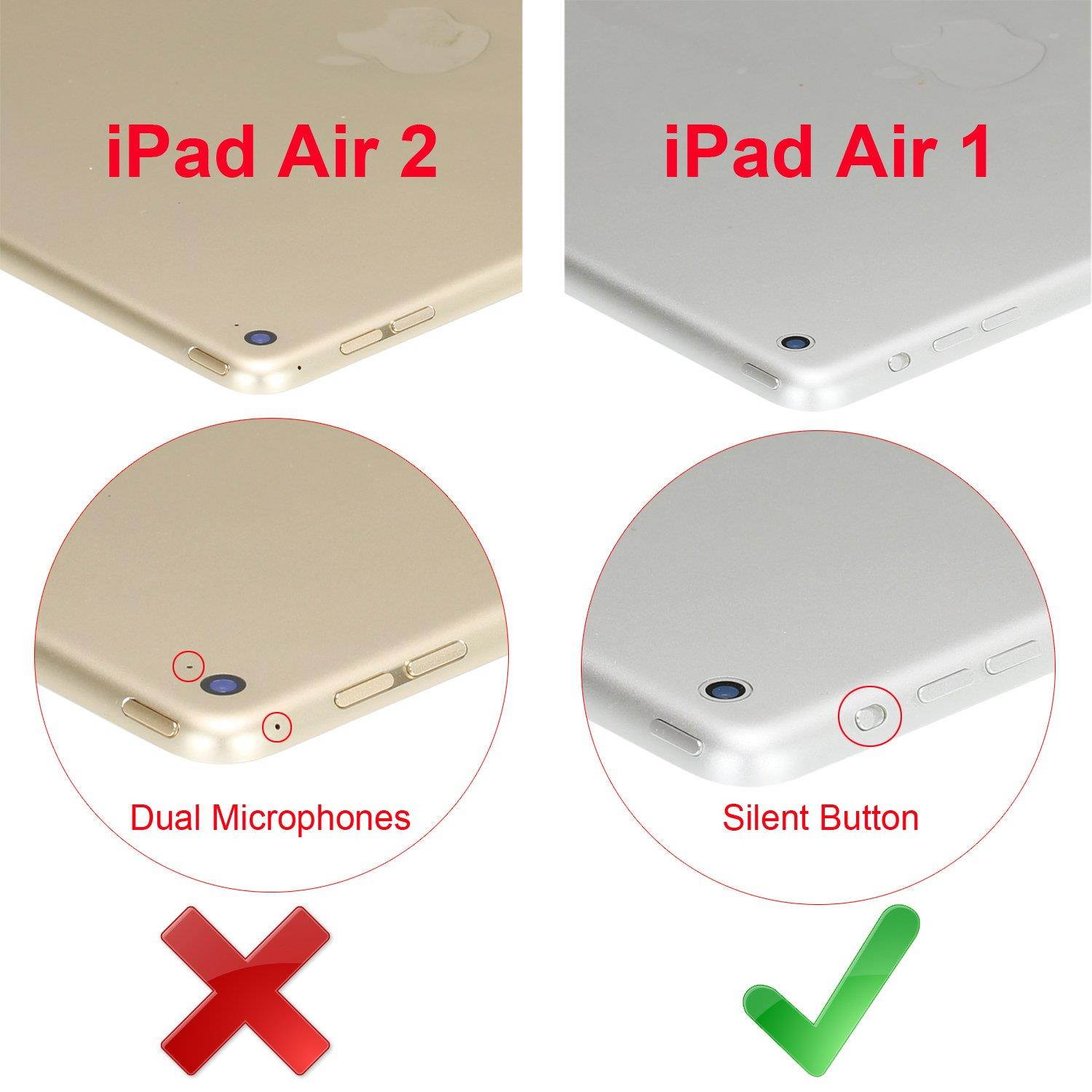 SAVEICON Pink Hybrid iPad Air 1 1st Gen PU leather Case Cover with Card Slots Auto Wake / Sleep Smart Cover Book Shell Stand for Apple iPad Air iPad Wifi 3G 4G LTE with Built-in Stand