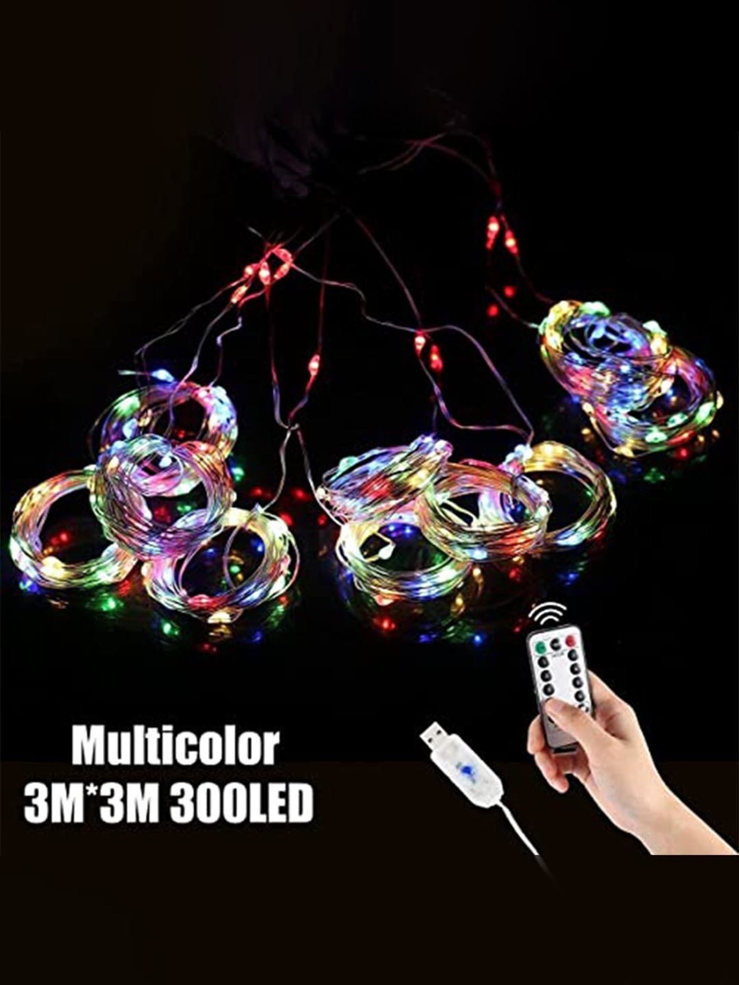 Xergy Window Curtain String Light 280 LED 8 Lighting Modes Fairy Lights for Wall Decorations