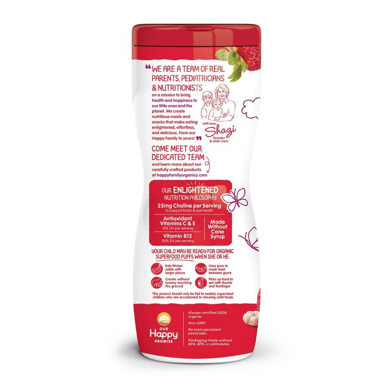 HappyBaby Strawberry & Beet Superfood Baby Puffs - 2.1oz