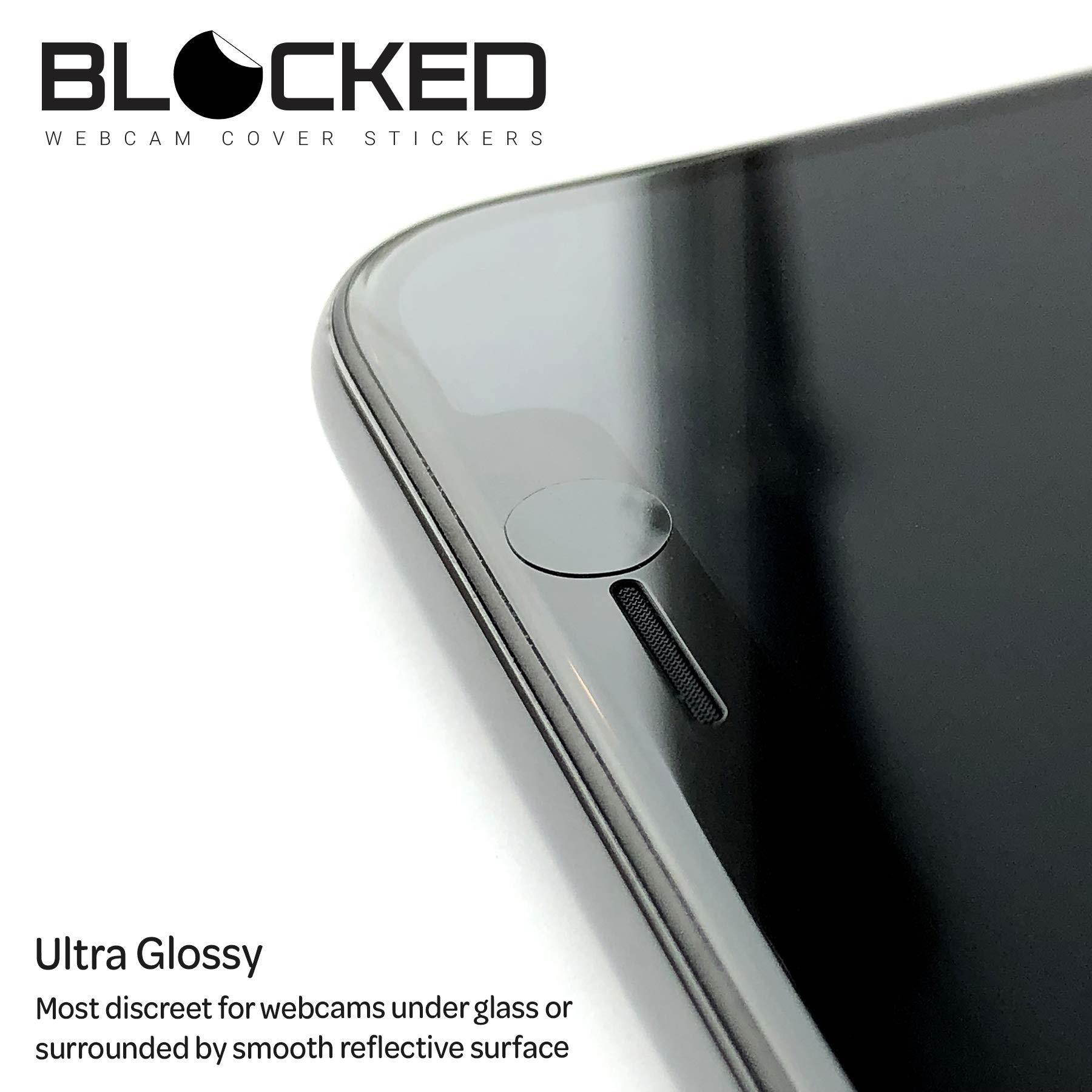 Webcam/Camera Vinyl Covers | 57 Low-Tack Reusable Webcam Sticker | 3-Sizes | Black