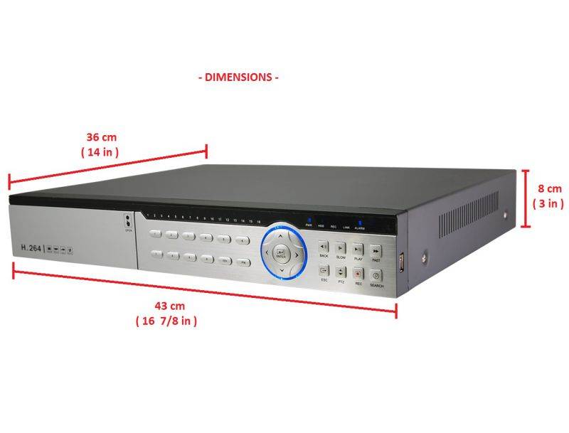 Evertech H.265 32 Channel DVR 4TB Hard Drive for recording AHD TVI CVI Analog Compatible and remote monitoring with free application
