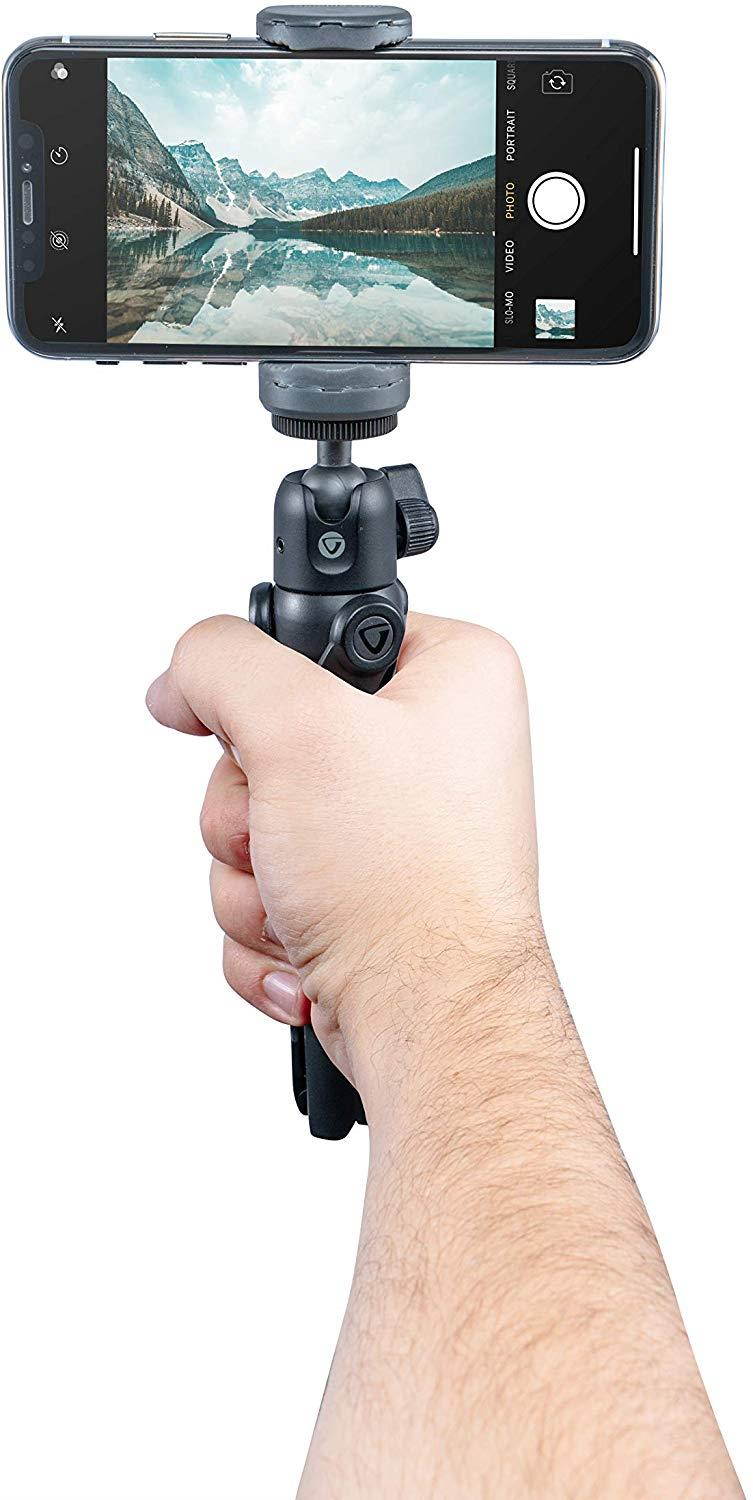 VANGUARD Vesta TT Aluminum Tabletop Tripod with Smart Phone Holder - Black (Vesta TT1 BP)