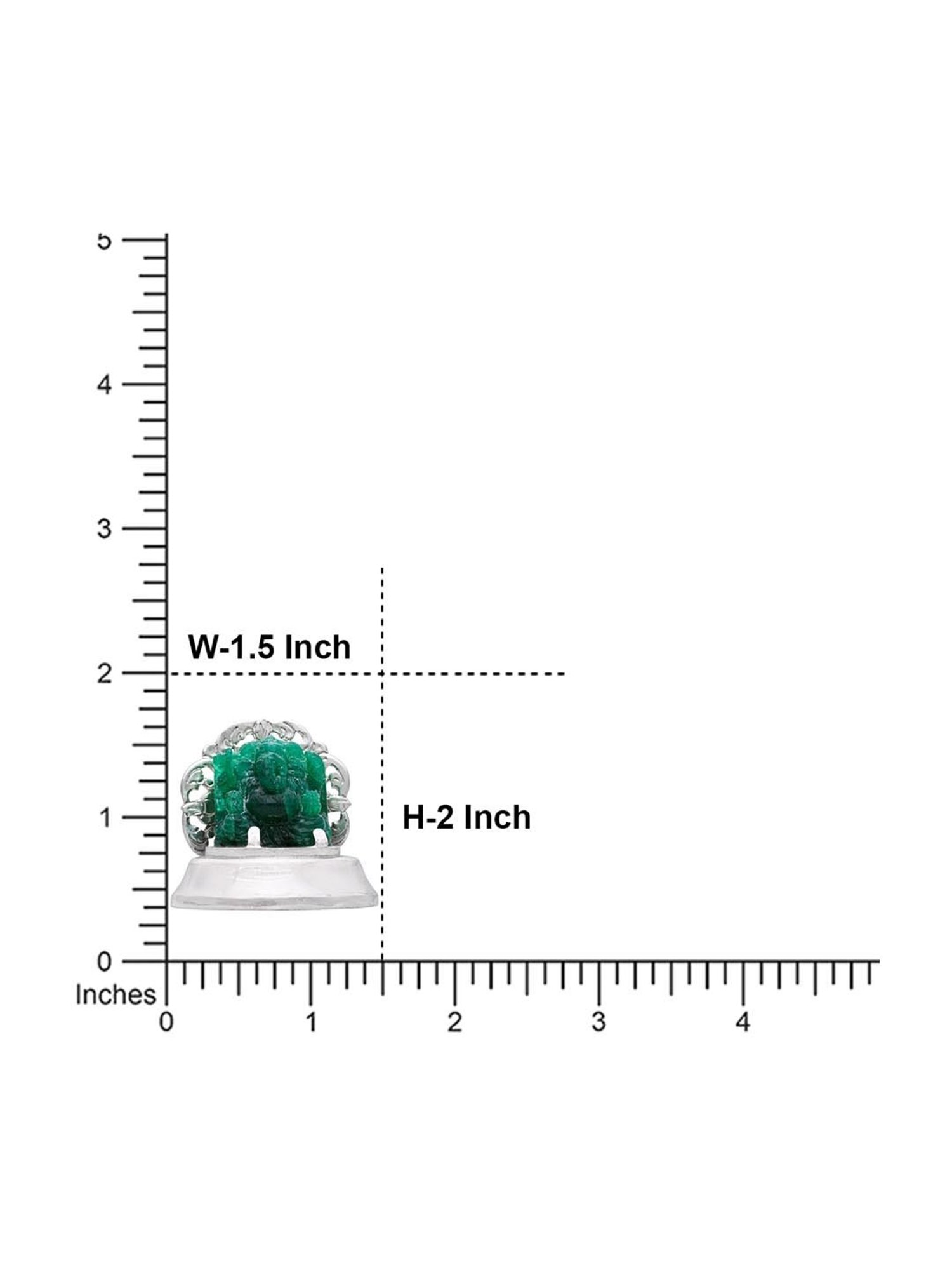 CKC 92.5 Sterling Silver Prabhavali with Carved Emerald Ganapati Divine Idol