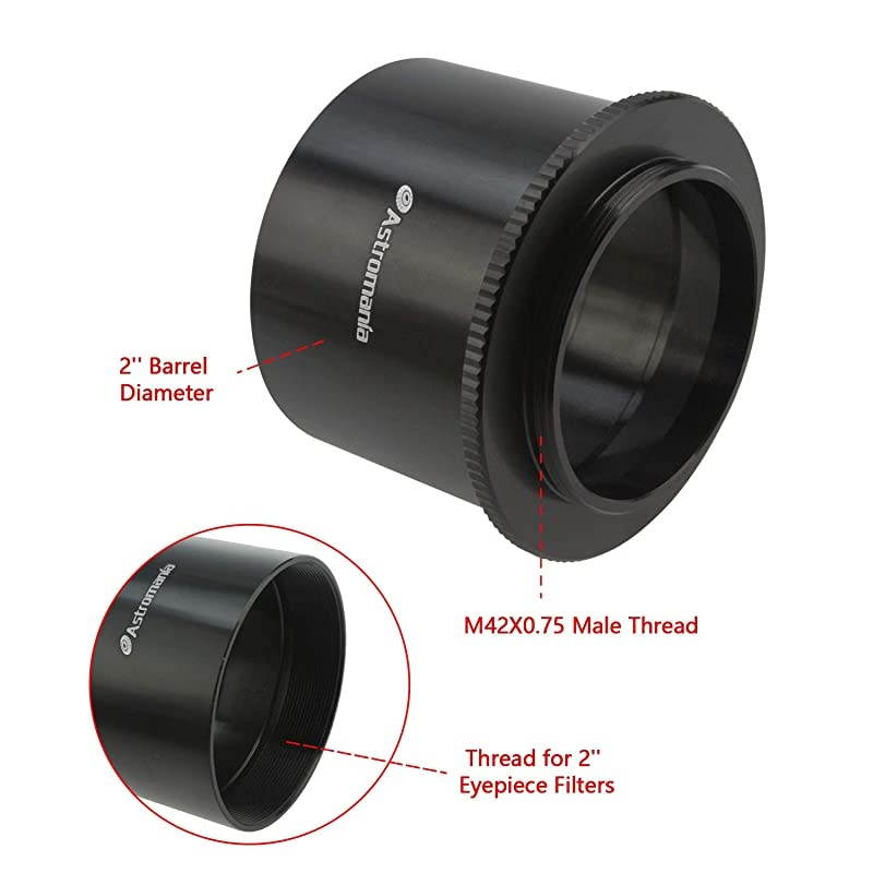 2" T-2 Focal Camera Adapter for SLR Cameras - Simply Attach Your Camera to The Telescope