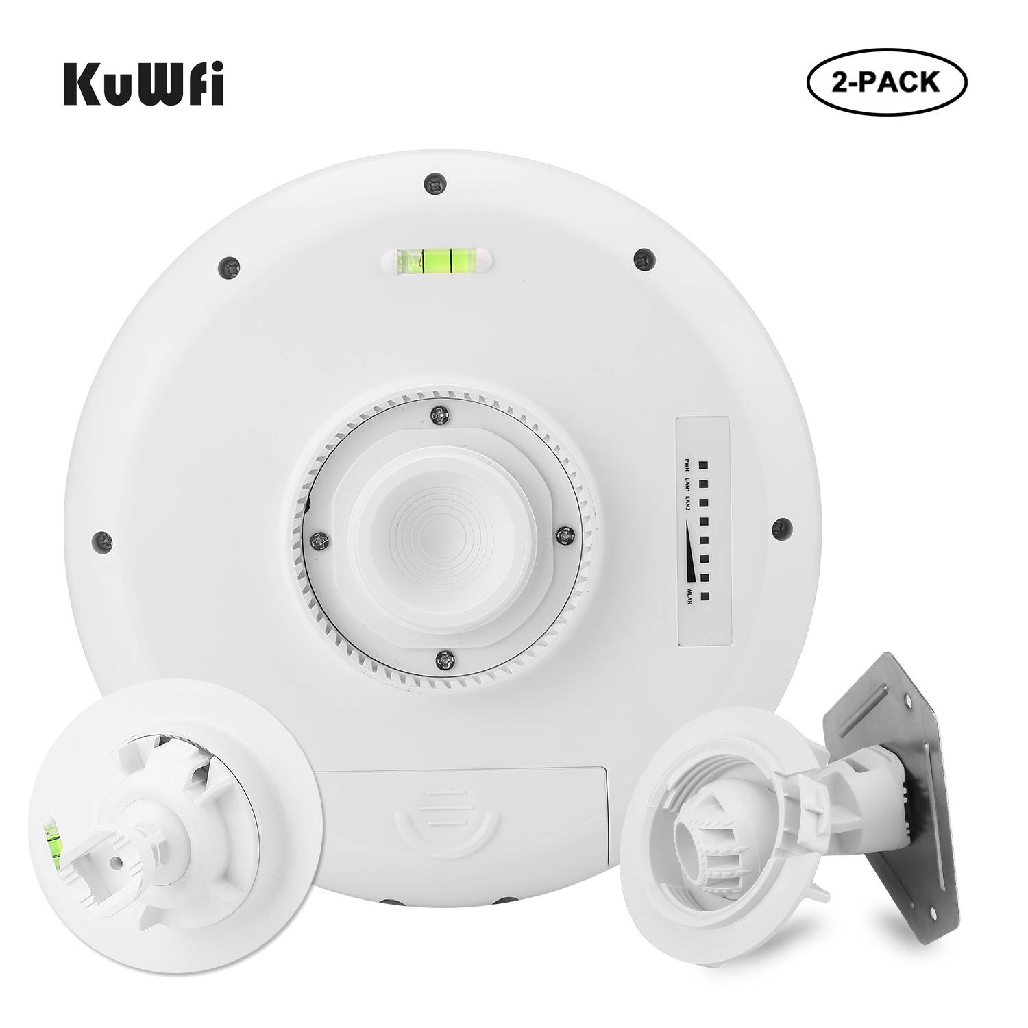 KuWFi Wireless WiFi Bridge 11ac Point-to-Point Outdoor AP/Client Bridge High Speeds 5.8G 1200M Support PoE 2-Packs
