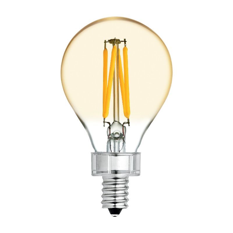 General Electric 2pk 60W VintaA15 Ceiling Fan CAC base Filament Amber LED Light Bulb White