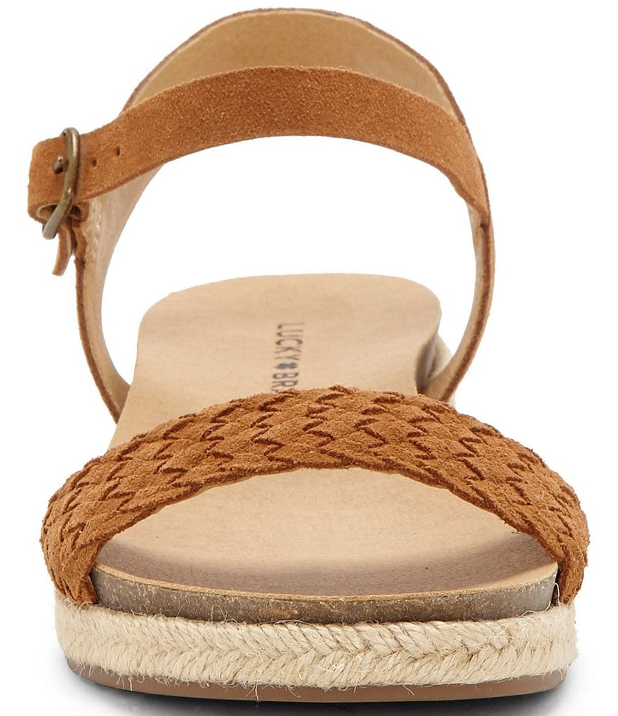 Lucky Brand Grecilyn Suede Espadrille Wedge Sandals
