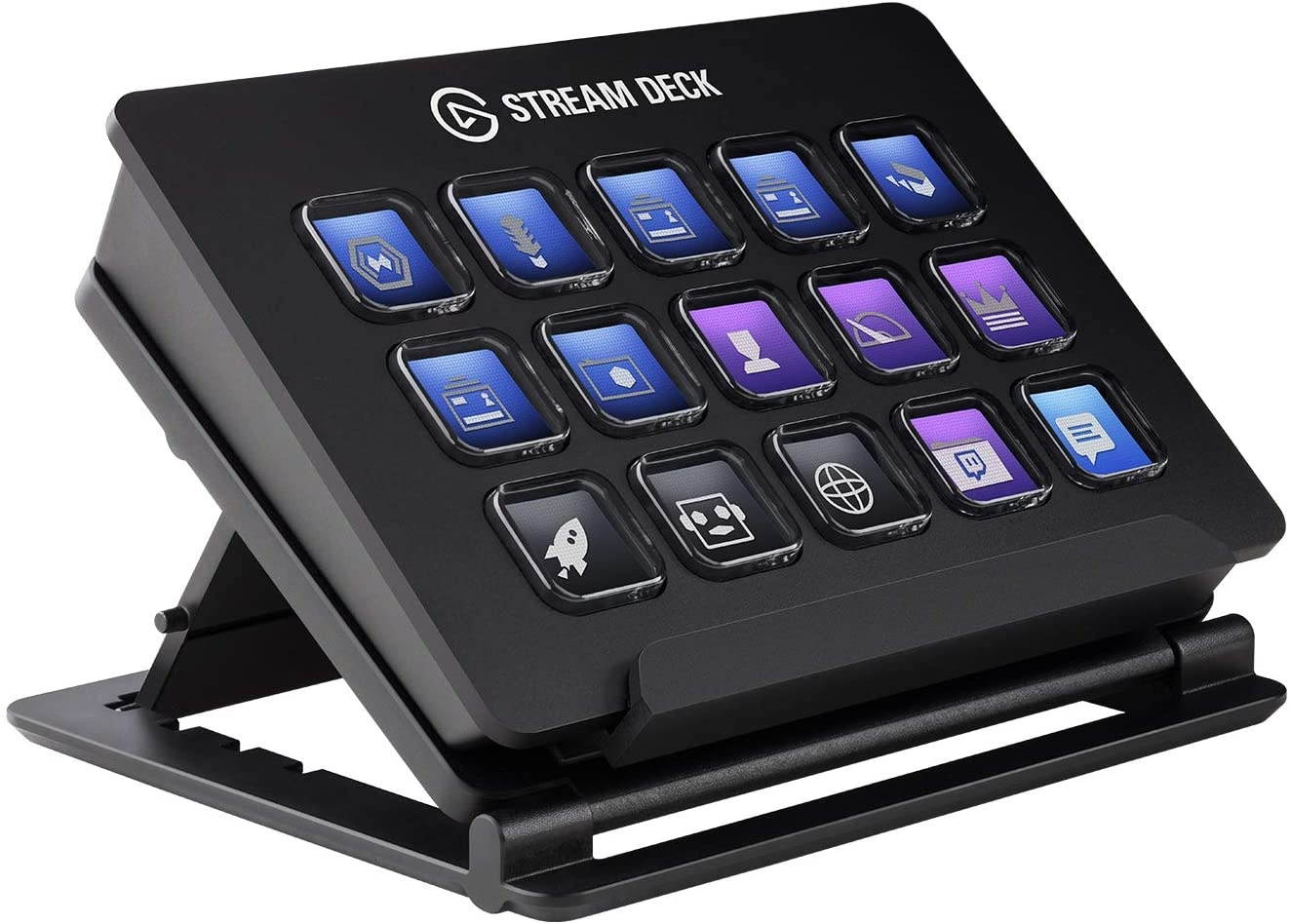 Elgato Stream Deck - Live Content Creation Controller with 15 Customizable LCD Keys, Adjustable Stand, for Windows 10 and macOS 10.13 or late