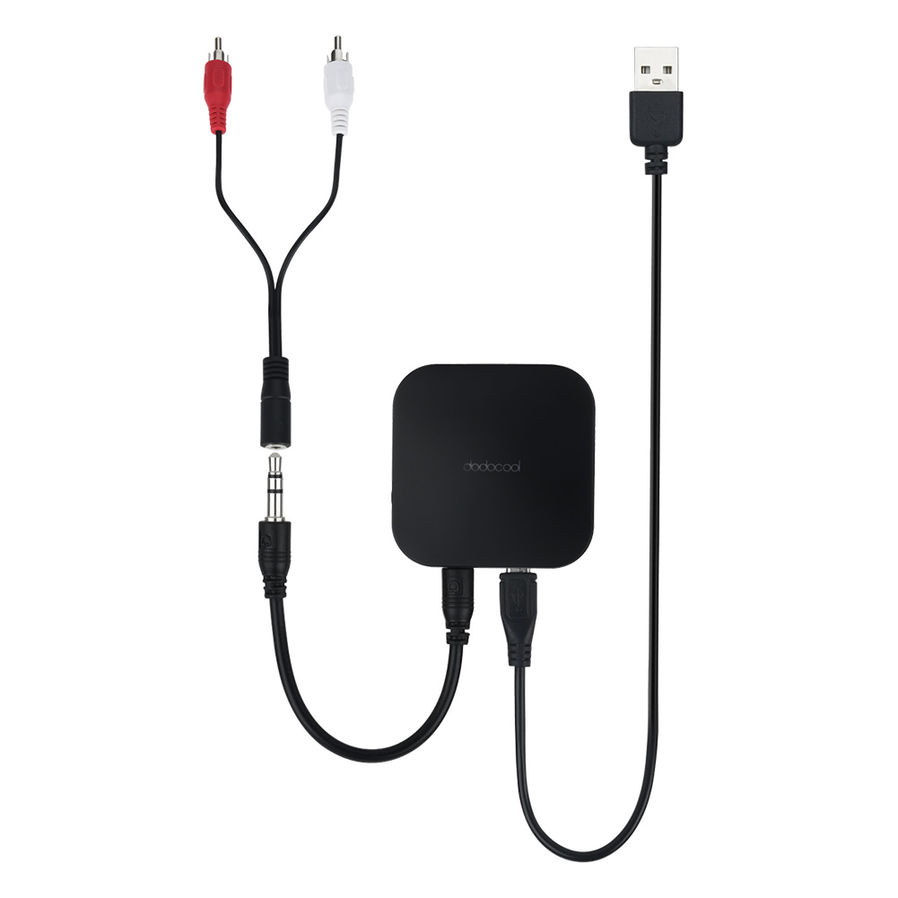 Portable Mini 2-in-1 Rechargeable Wireless Transmitter Receiver - Black