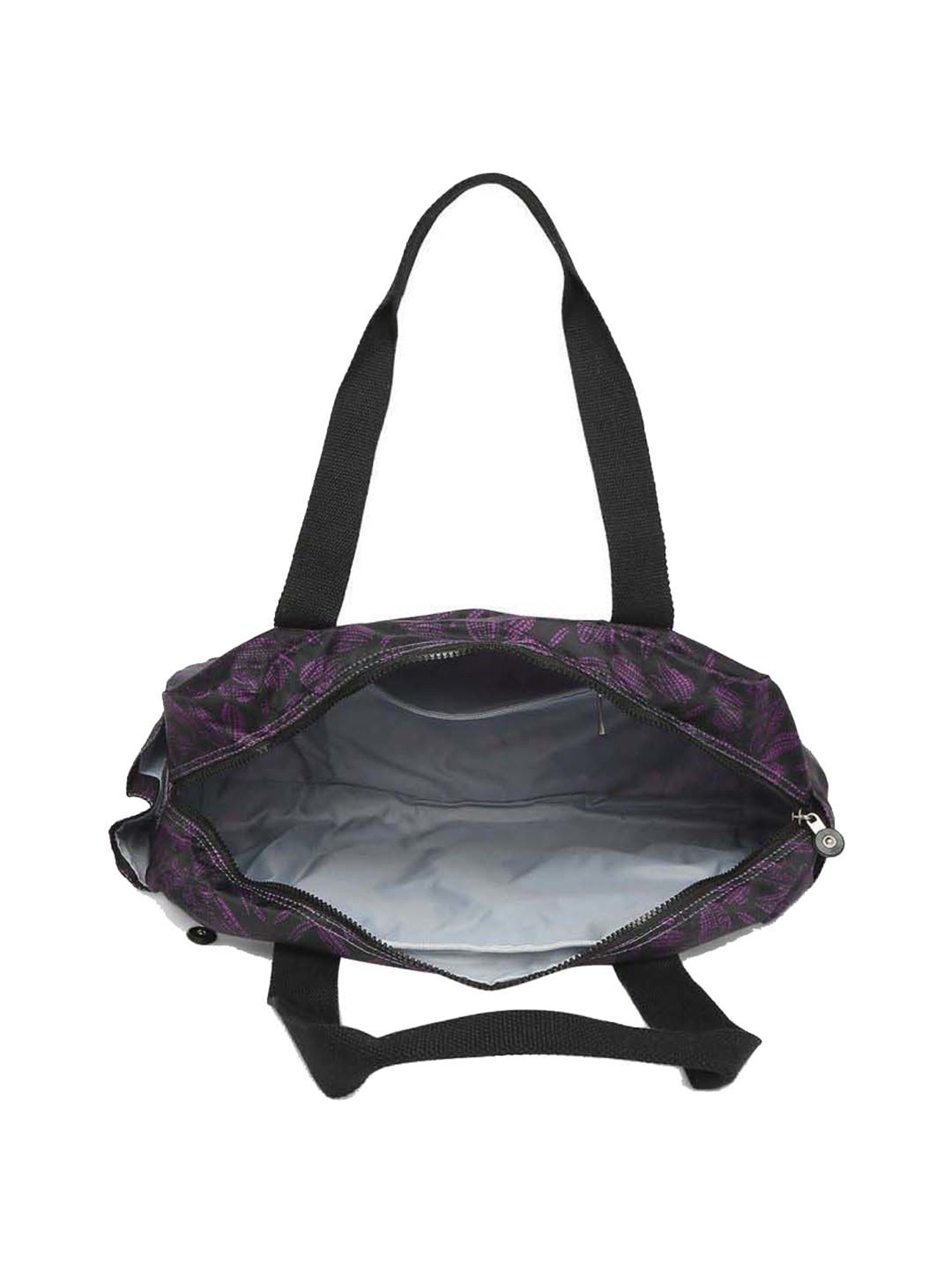 Baomi Black & Purple Printed Medium Shoulder Bag