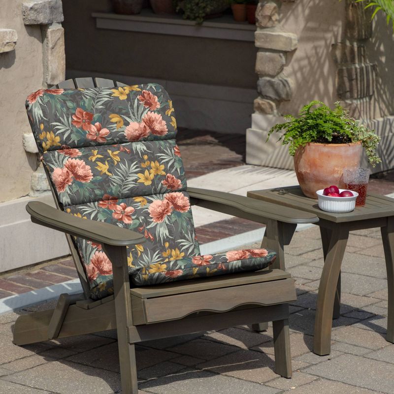 Phoebe Floral Outdoor Adirondack Chair Cushion Gray - Arden Selections