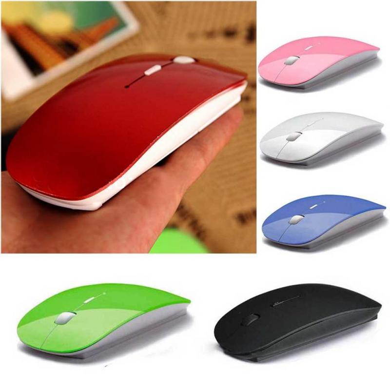 Ultra Thin 2.4G Optical Wireless Mouse USB Receiver Air Mouse for Laptop Notebook black